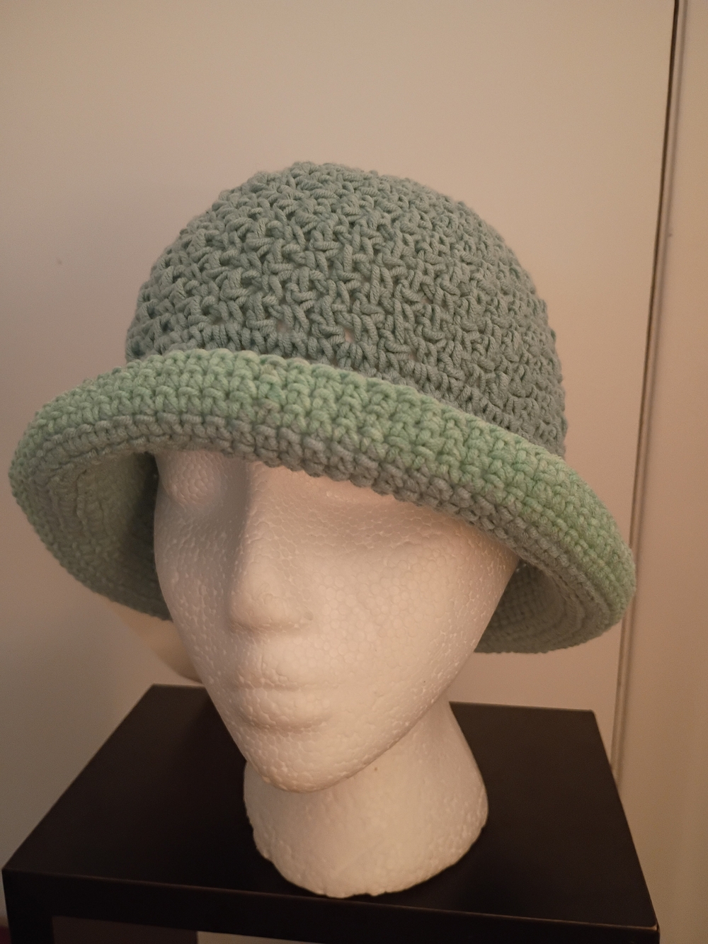 Handmade Light Sage Crochet Bucket Hat - Women's Accessory